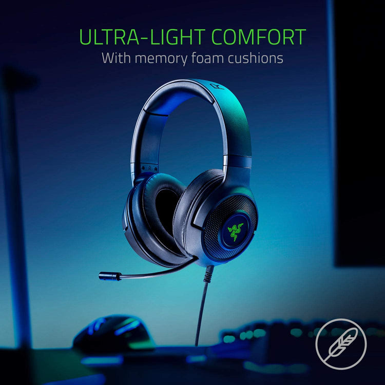Kraken X USB Ultralight Gaming Headset: 7.1 Surround Sound - Lightweight Frame- for PC - Classic Black + Base Station V2 Chroma