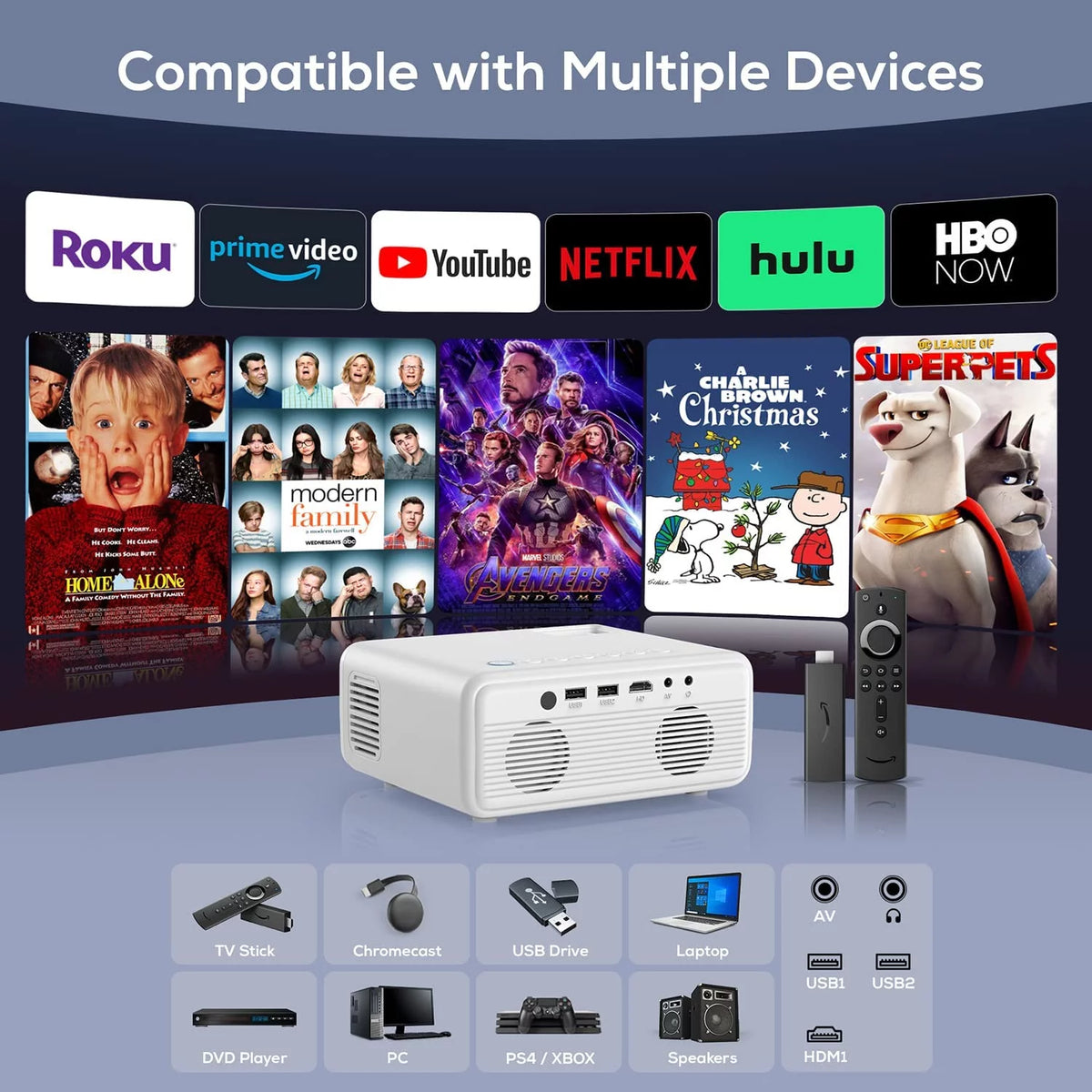 Ipl310 1080P Native Projector with 5G Wifi & Bluetooth 5.2, 9000 Lumens LED, 4K Supported, 180" Display, Portable Home Theater Projector with Carry Bag