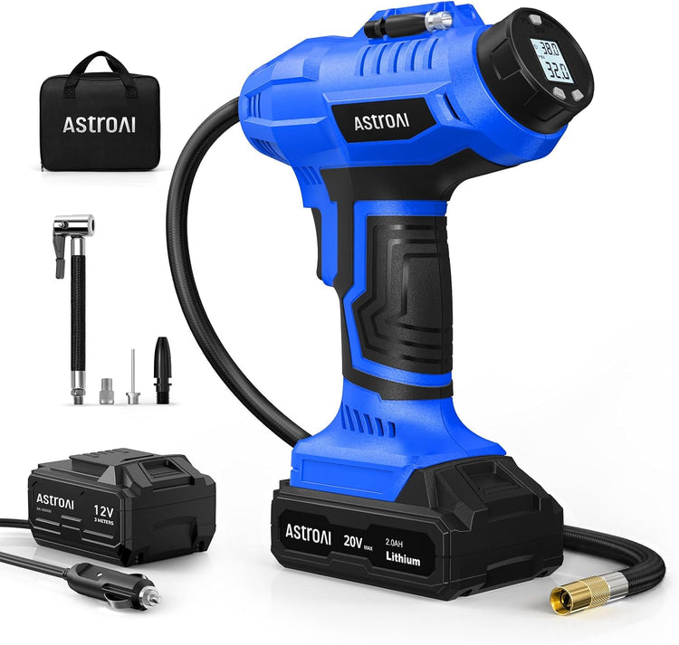Cordless Tire Inflator Portable Air Compressor 160PSI 12VDC Battery