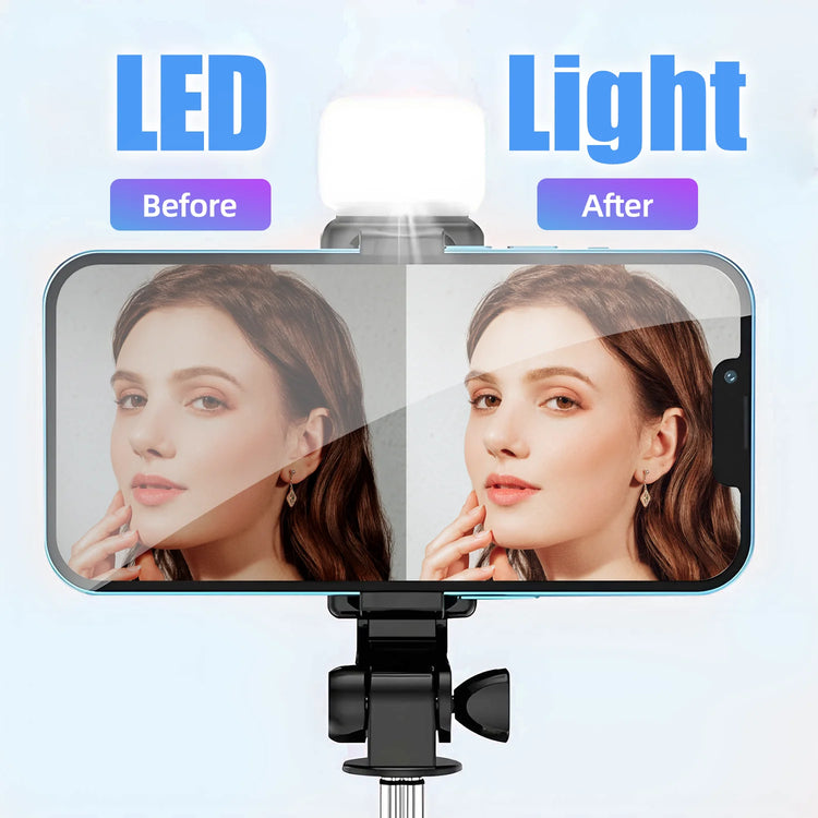Cmybabee Selfie Stick, Tripod, 40In Retractable Selfie Stick Tripod with Remote, 2 Level Fill Light, Selfie Tripod for Iphone Android