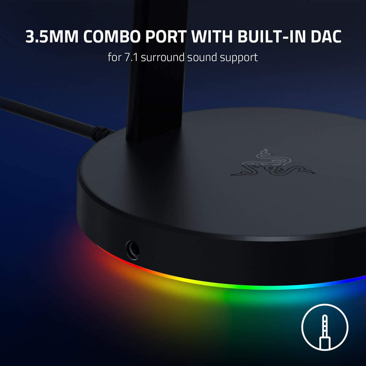 Kraken X USB Ultralight Gaming Headset: 7.1 Surround Sound - Lightweight Frame- for PC - Classic Black + Base Station V2 Chroma