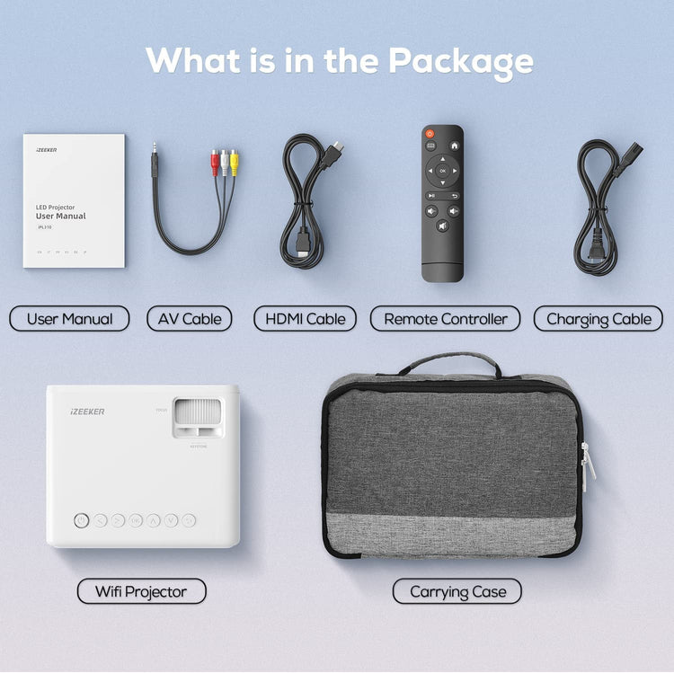 Ipl310 1080P Native Projector with 5G Wifi & Bluetooth 5.2, 9000 Lumens LED, 4K Supported, 180" Display, Portable Home Theater Projector with Carry Bag
